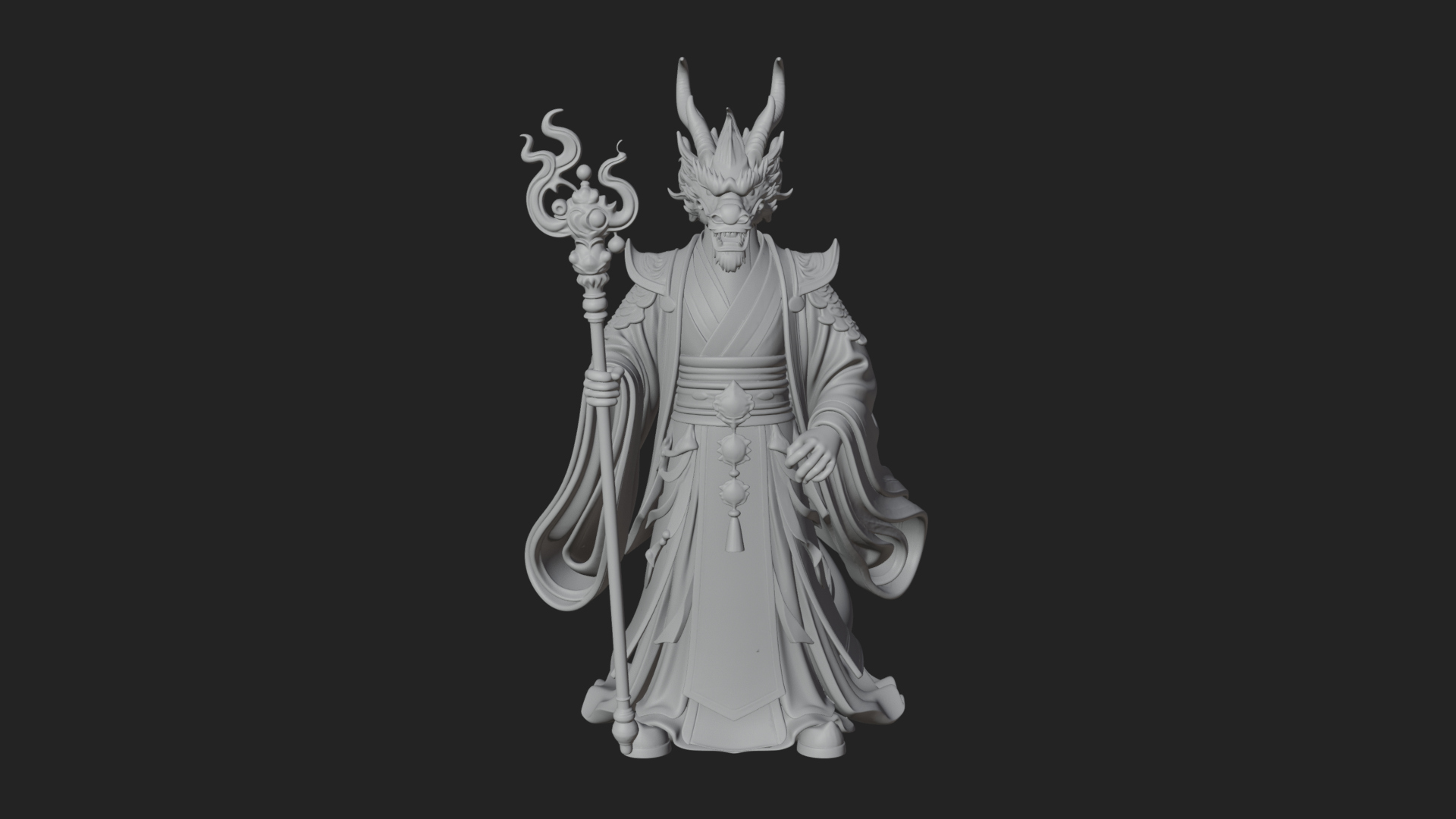 Beastman with Deer Head Statue Design 1 3D Print Model 3D Model