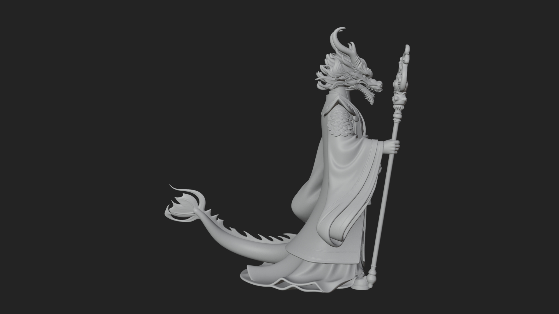 Beastman with Deer Head Statue Design 1 3D Print Model 3D Model