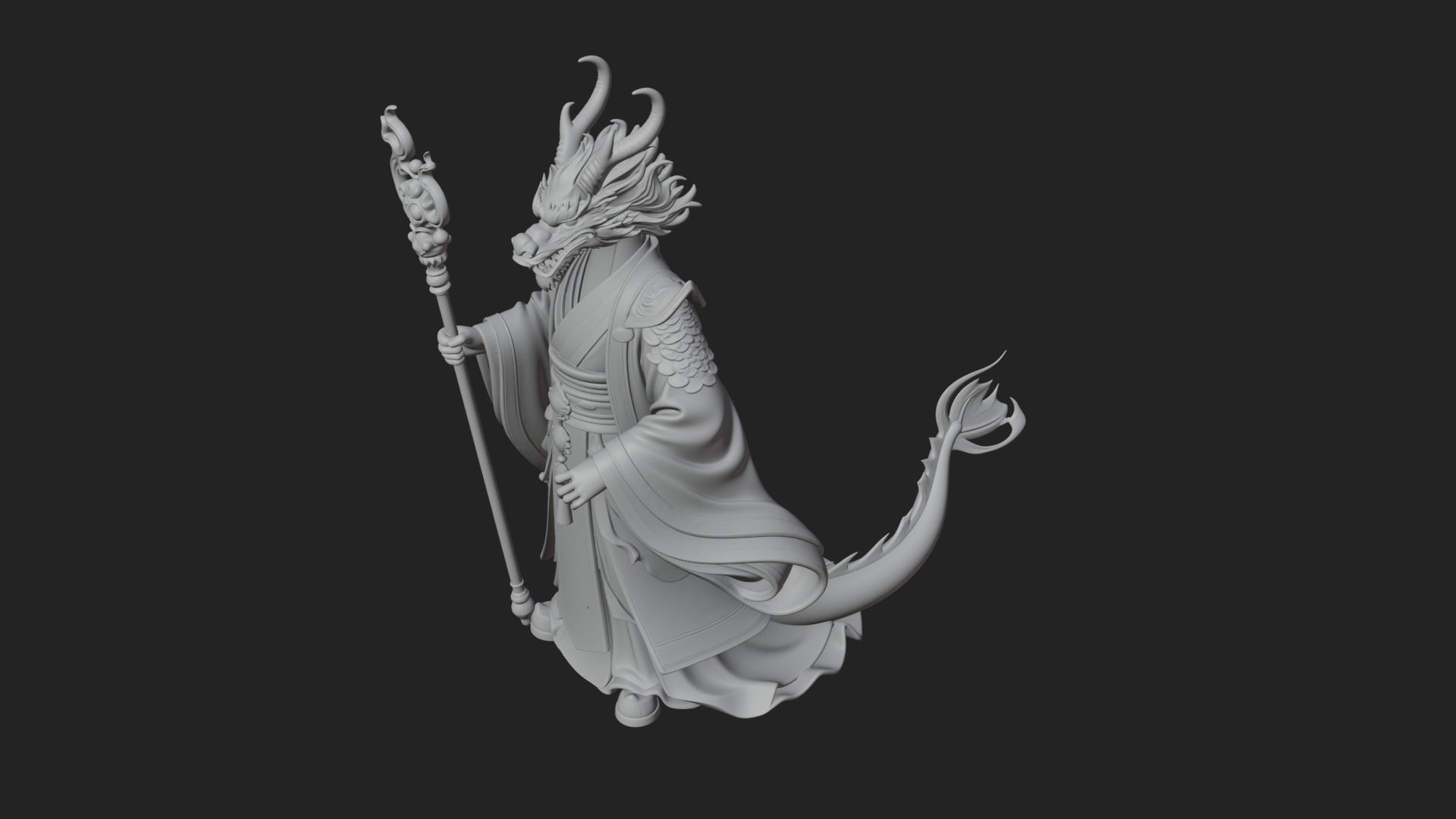 Beastman with Deer Head Statue Design 1 3D Print Model 3D Model