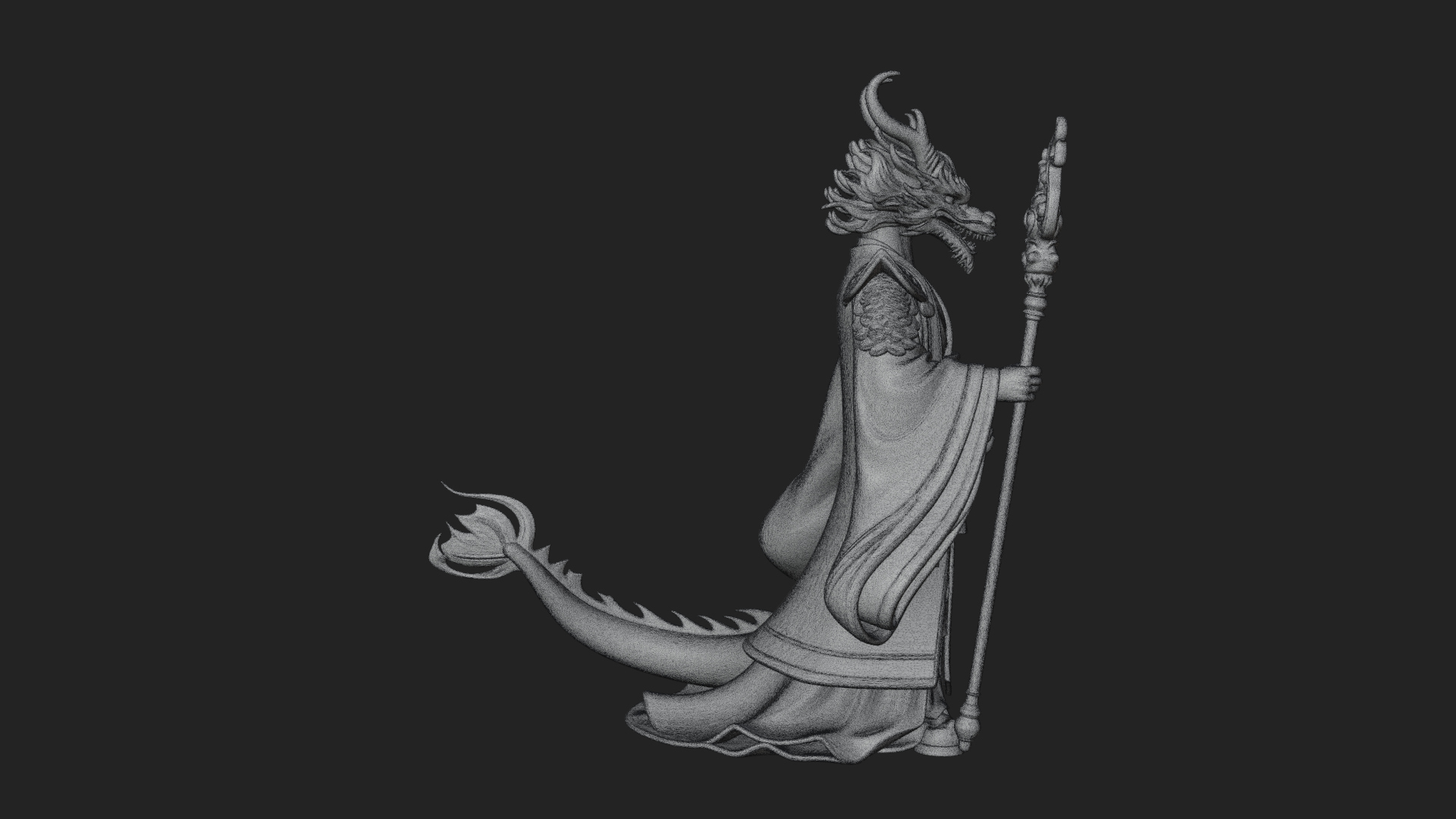 Beastman with Deer Head Statue Design 1 3D Print Model 3D Model