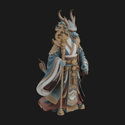 Beastman with Deer Head Statue Design 1 3D Print Model