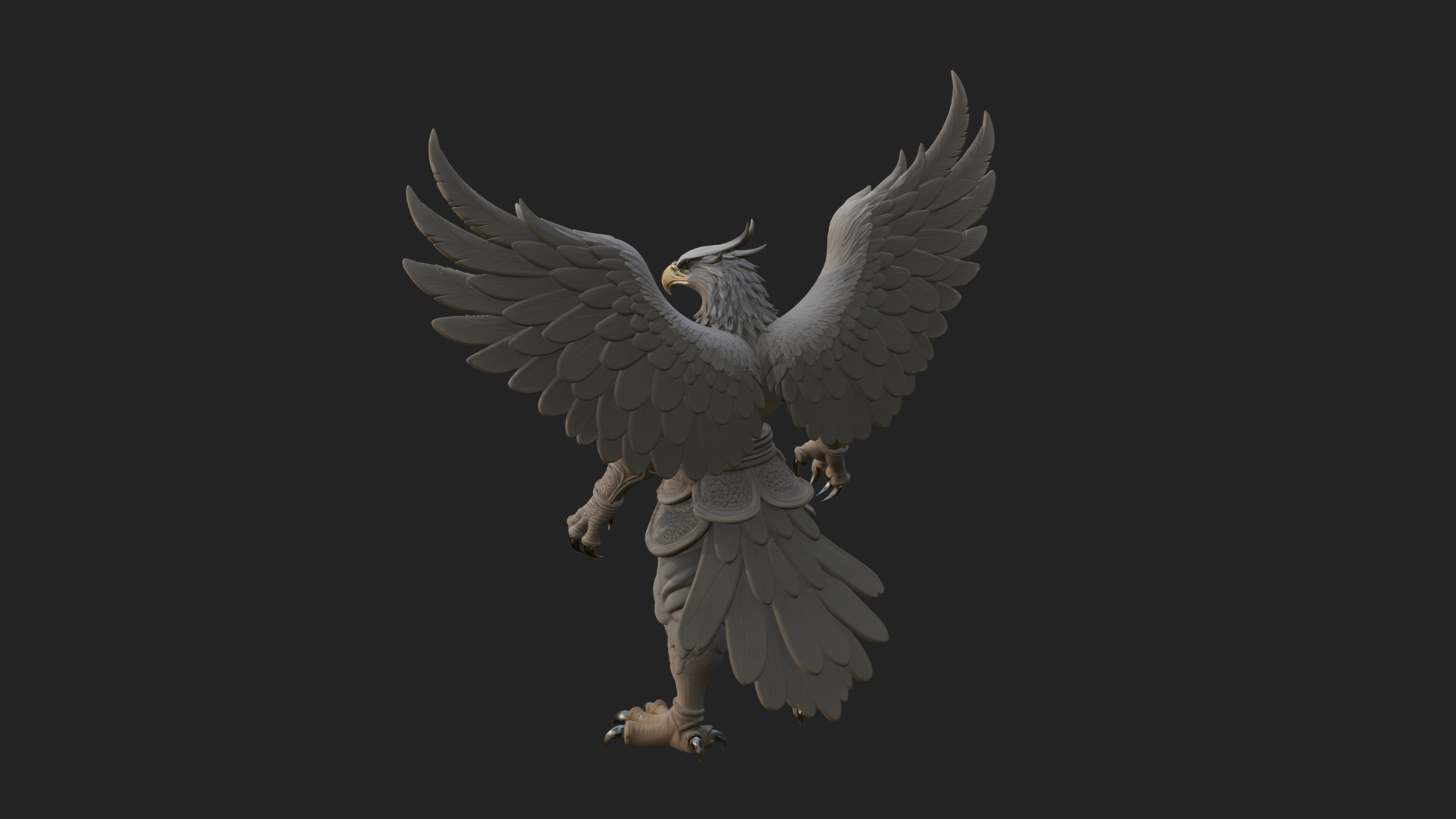 Beastman with Eagle Head Statue Design 1 3D Print Model 3D Model