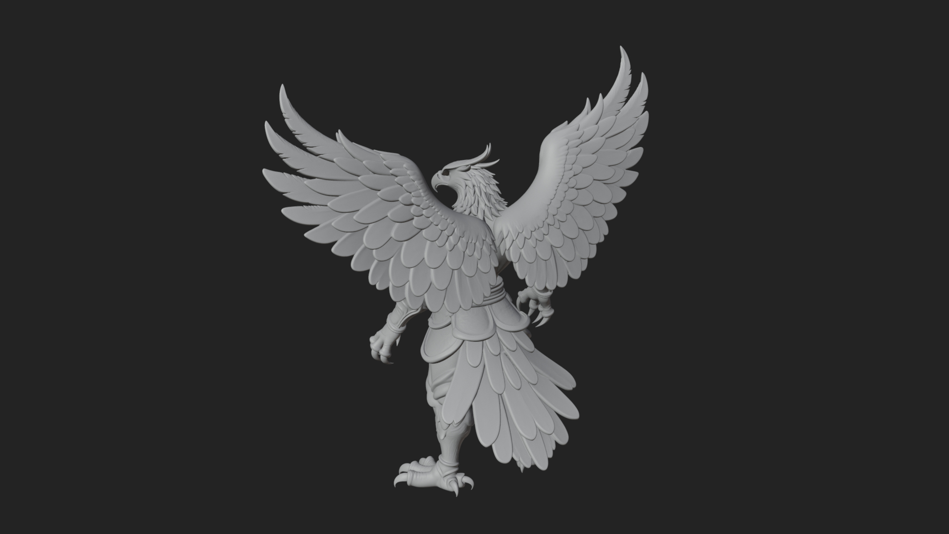 Beastman with Eagle Head Statue Design 1 3D Print Model 3D Model