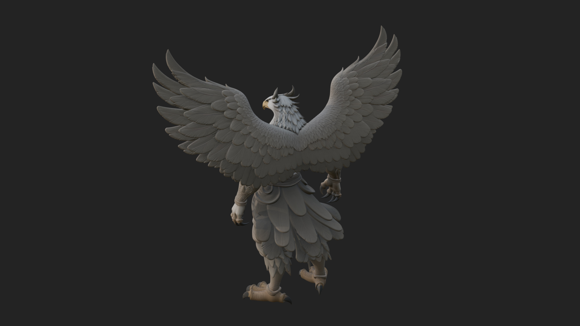 Beastman with Eagle Head Statue Design 2 3D Print Model 3D Model