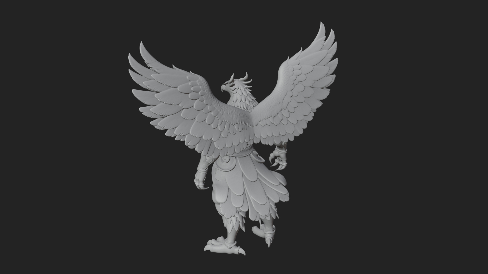 Beastman with Eagle Head Statue Design 2 3D Print Model 3D Model