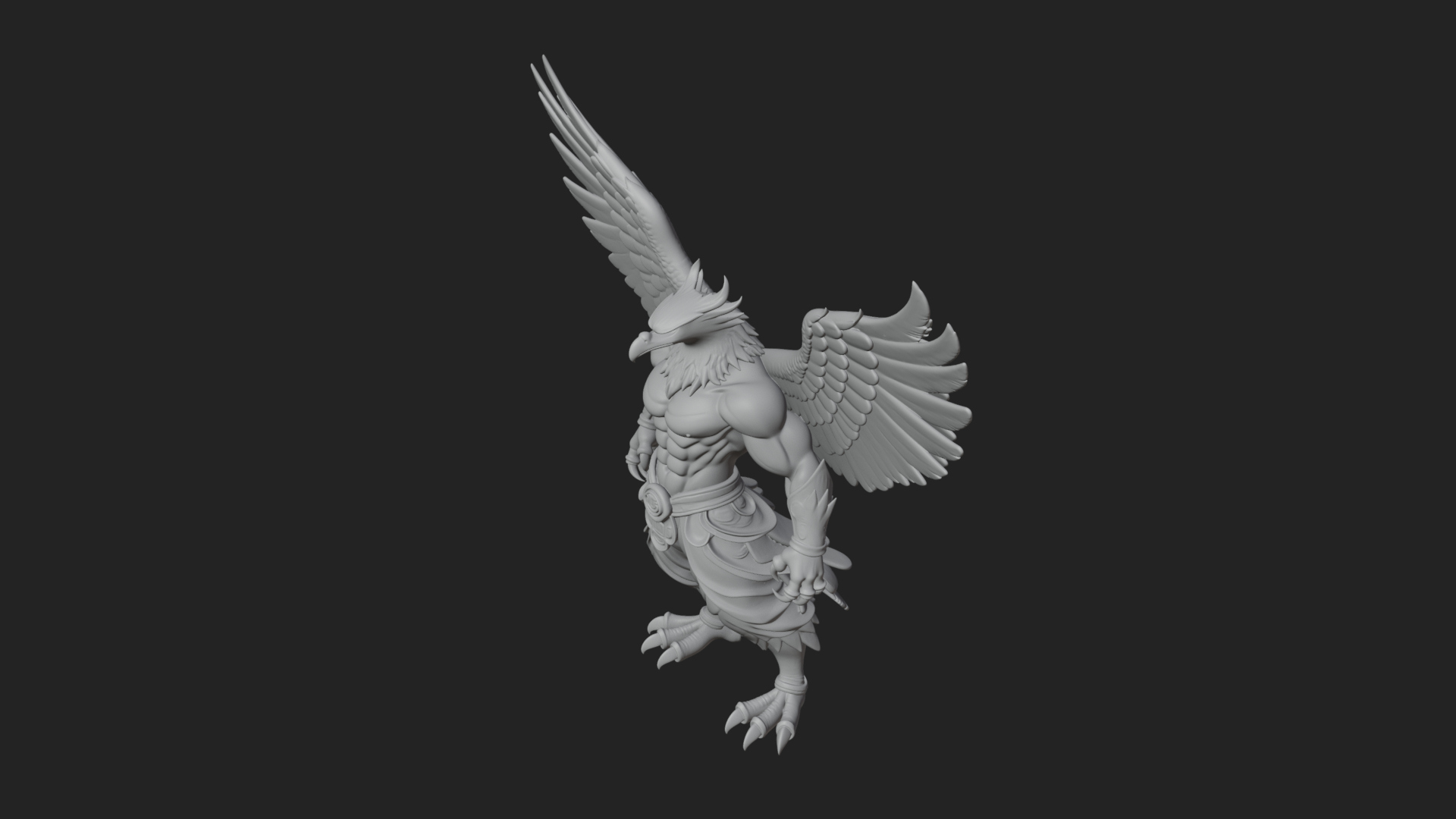 Beastman with Eagle Head Statue Design 2 3D Print Model 3D Model