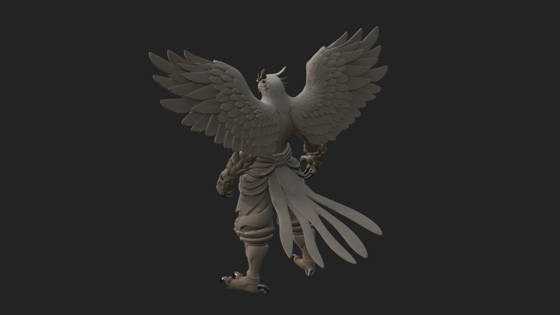 Beastman with Eagle Head Statue Design 3 3D Print Model 3D Model