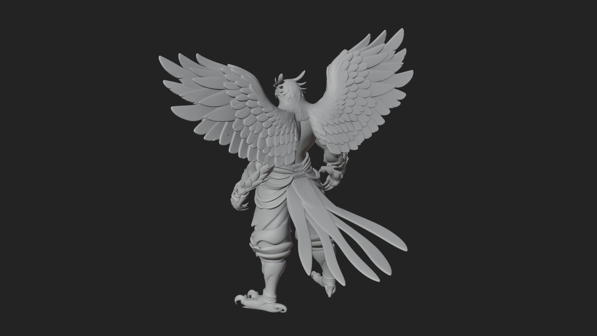 Beastman with Eagle Head Statue Design 3 3D Print Model 3D Model