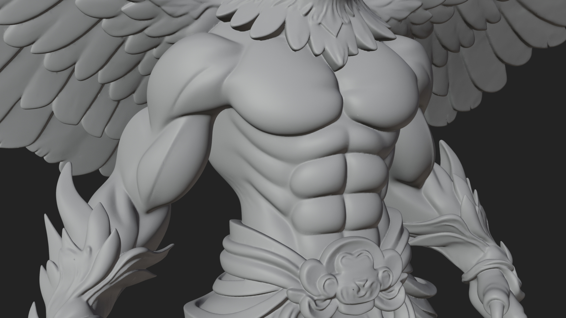 Beastman with Eagle Head Statue Design 3 3D Print Model 3D Model