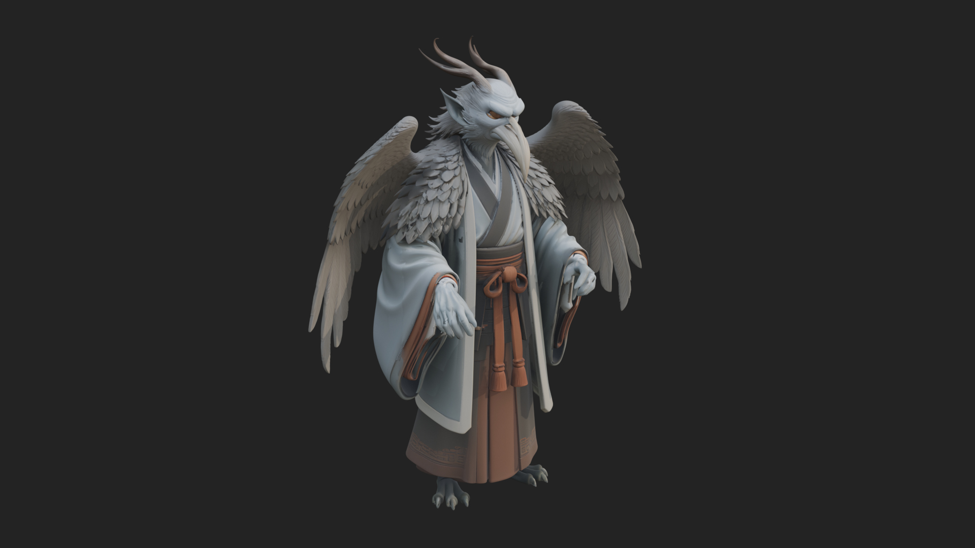 Beastman with Eagle Head Statue Design 4 3D Print Model 3D Model