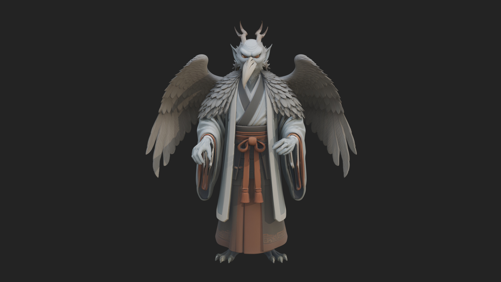 Beastman with Eagle Head Statue Design 4 3D Print Model 3D Model