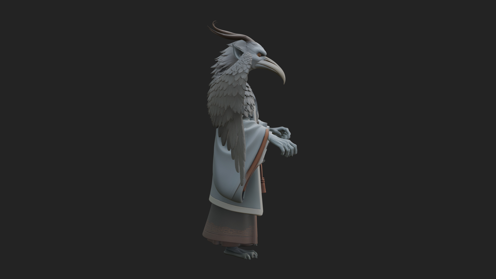 Beastman with Eagle Head Statue Design 4 3D Print Model 3D Model
