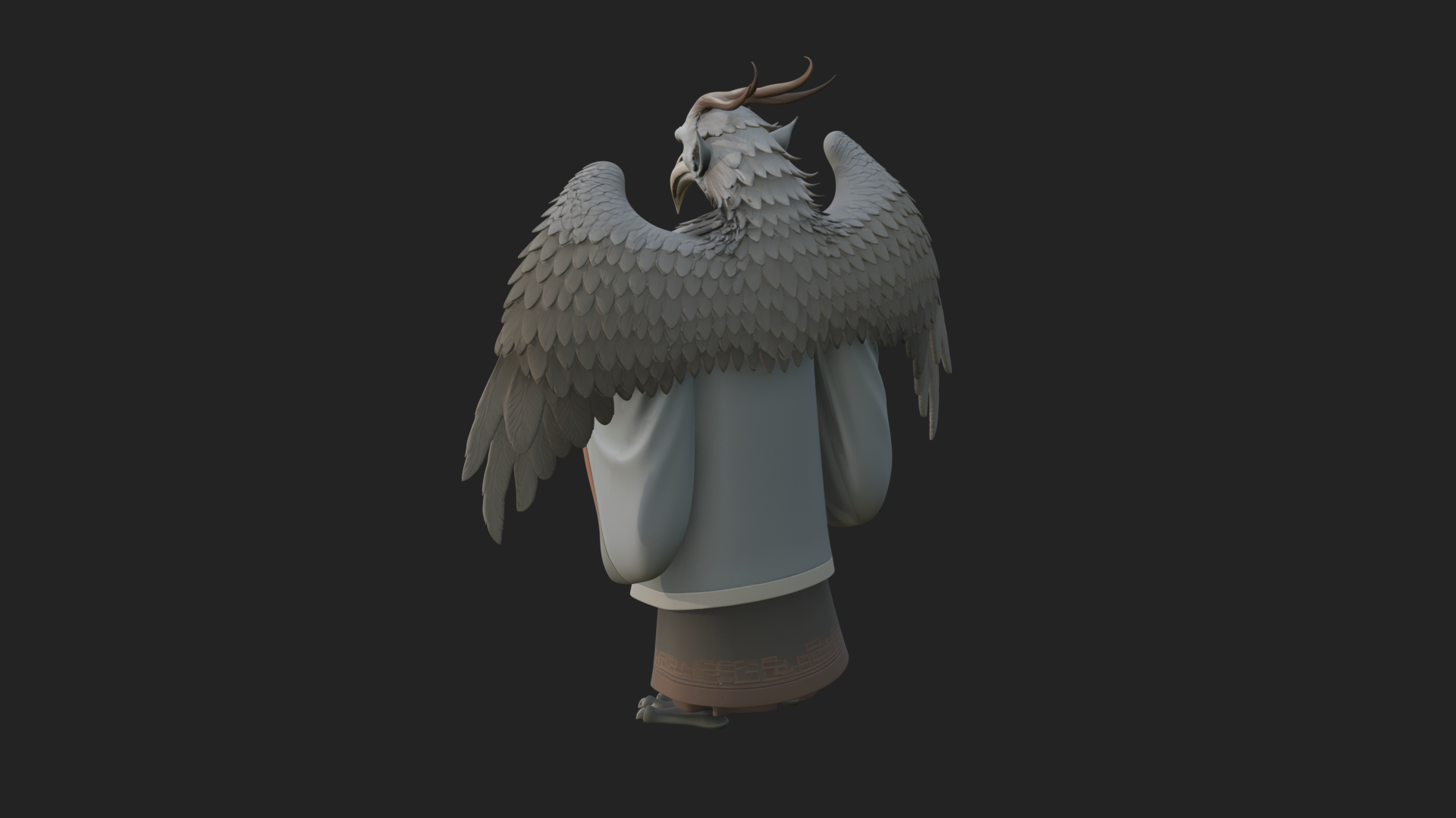 Beastman with Eagle Head Statue Design 4 3D Print Model 3D Model