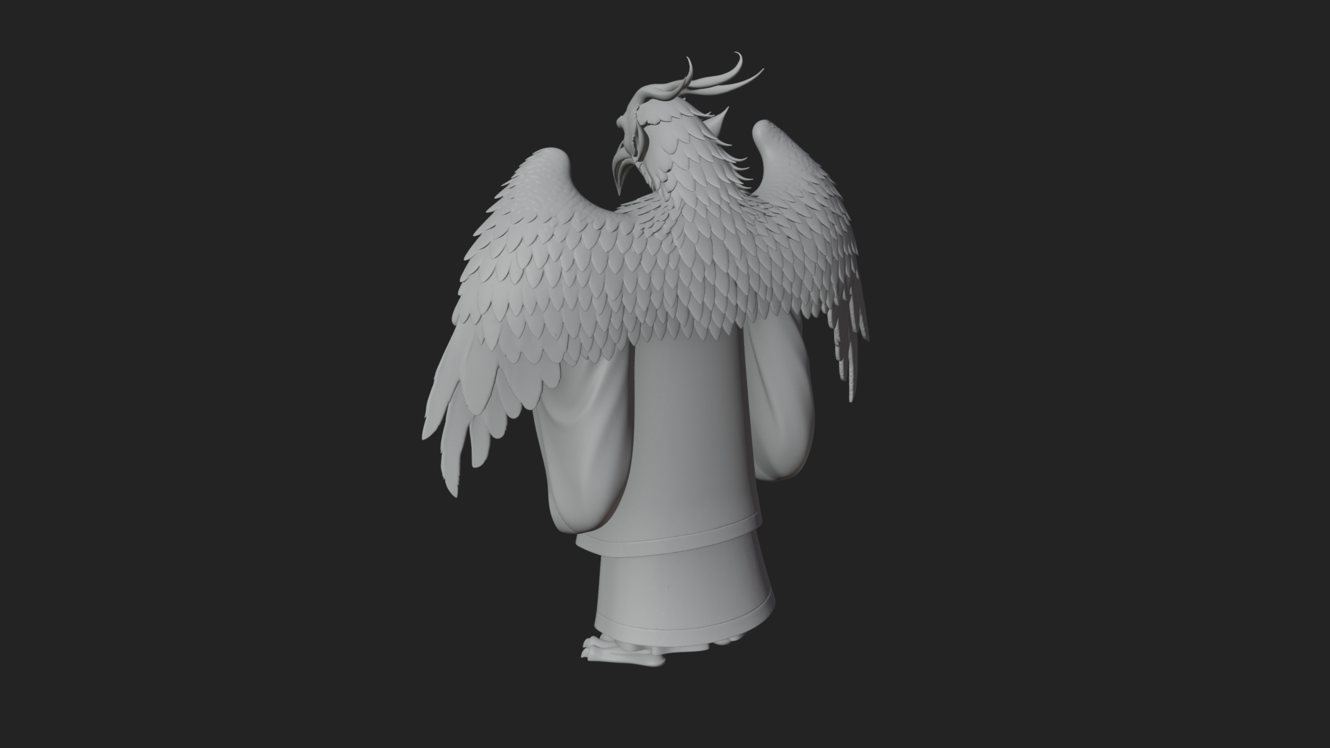 Beastman with Eagle Head Statue Design 4 3D Print Model 3D Model