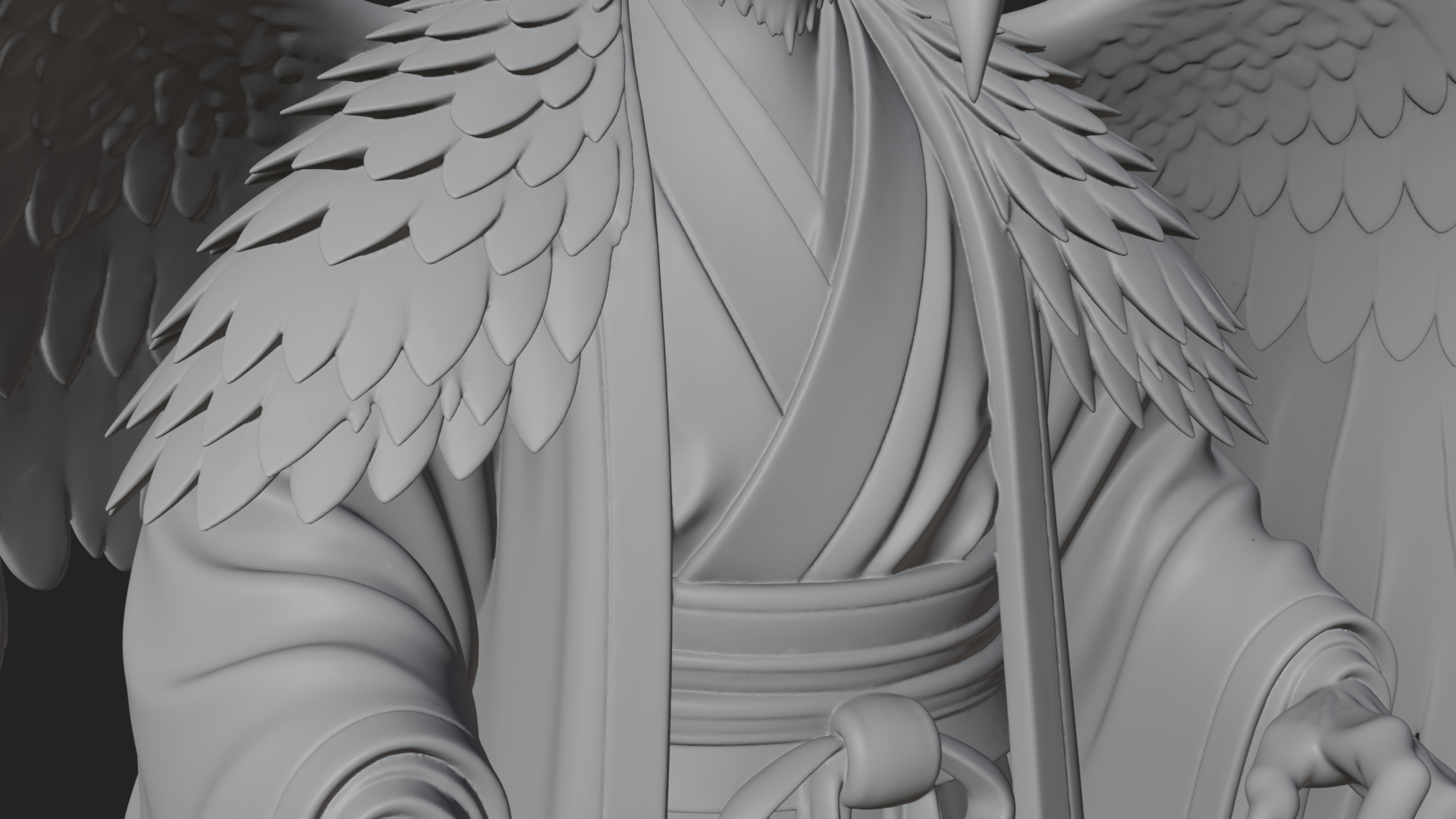 Beastman with Eagle Head Statue Design 4 3D Print Model 3D Model