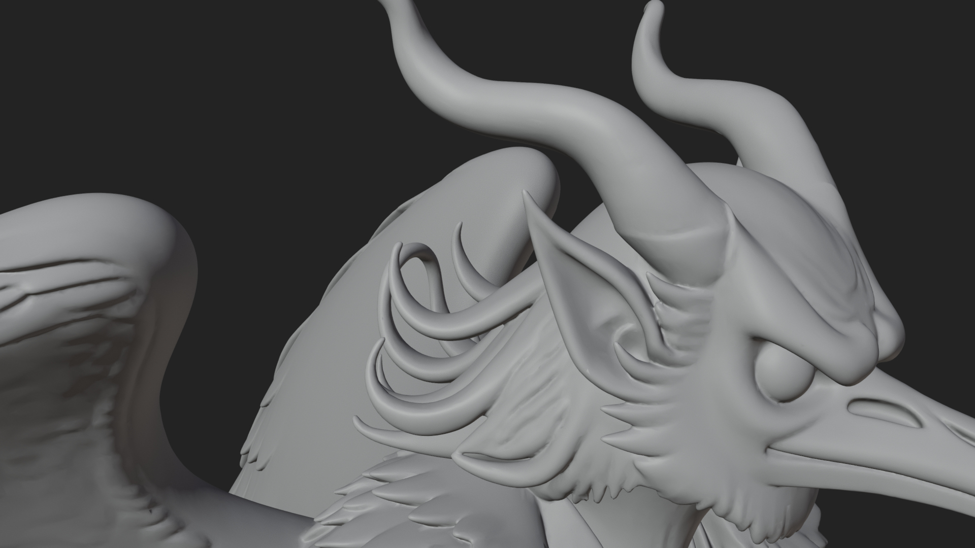 Beastman with Eagle Head Statue Design 5 3D Print Model 3D Model