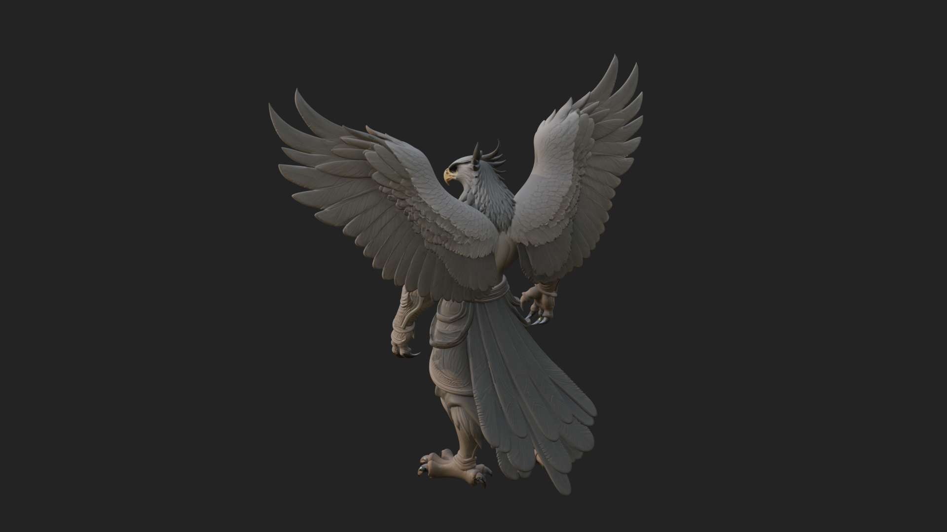 Beastman with Eagle Head Statue Design 6 3D Print Model 3D Model