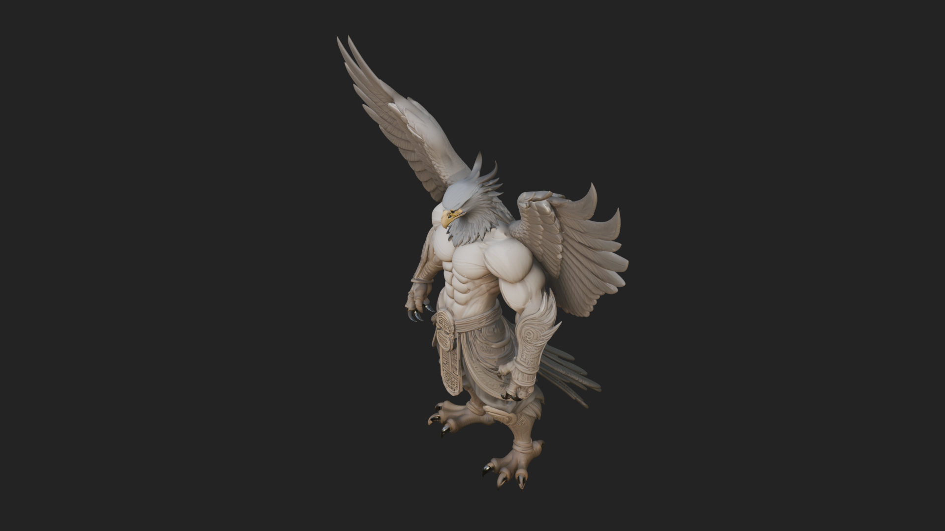 Beastman with Eagle Head Statue Design 6 3D Print Model 3D Model