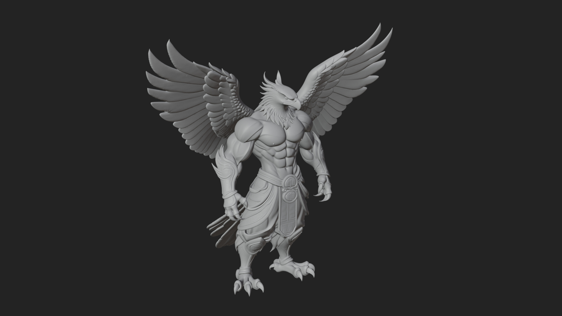 Beastman with Eagle Head Statue Design 6 3D Print Model 3D Model