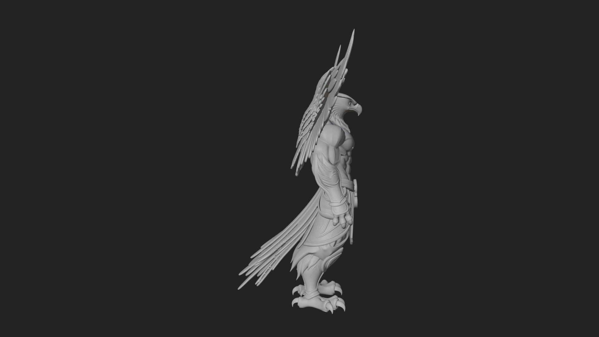 Beastman with Eagle Head Statue Design 6 3D Print Model 3D Model