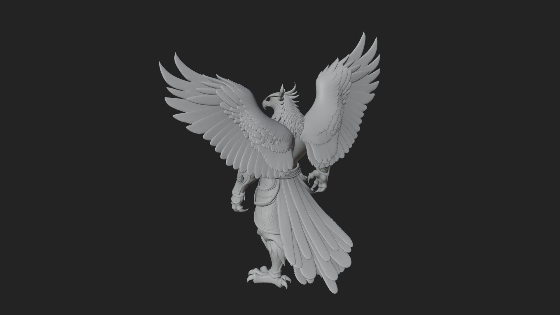 Beastman with Eagle Head Statue Design 6 3D Print Model 3D Model
