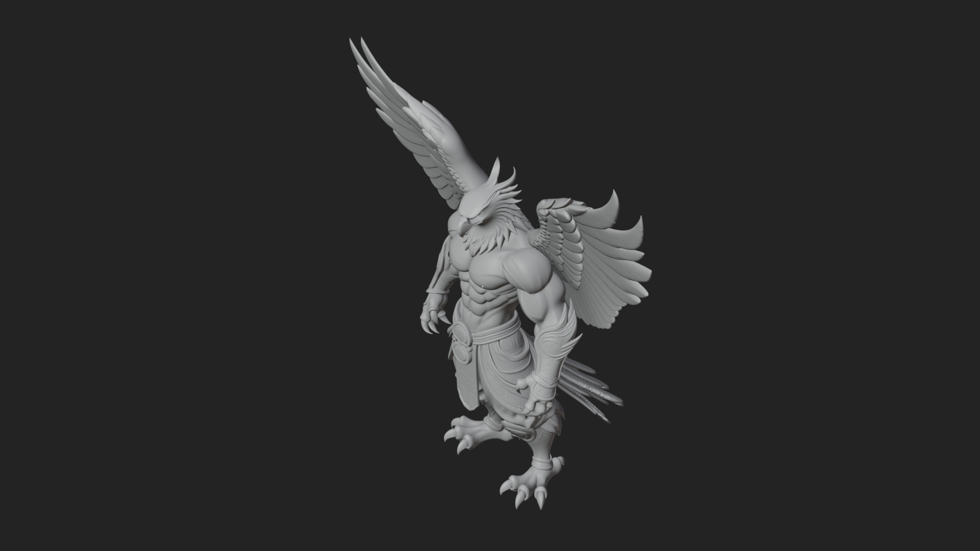 Beastman with Eagle Head Statue Design 6 3D Print Model 3D Model