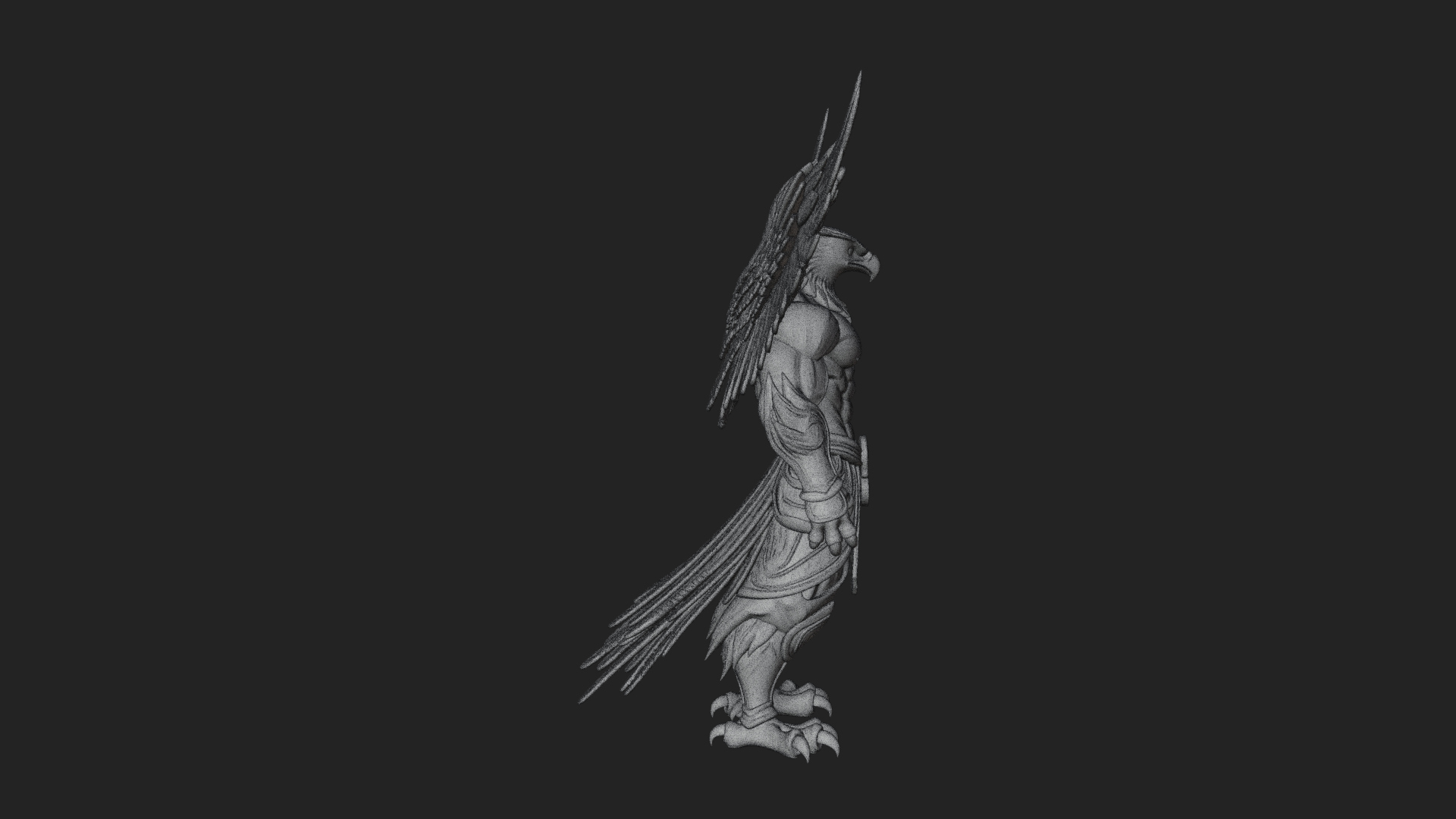 Beastman with Eagle Head Statue Design 6 3D Print Model 3D Model