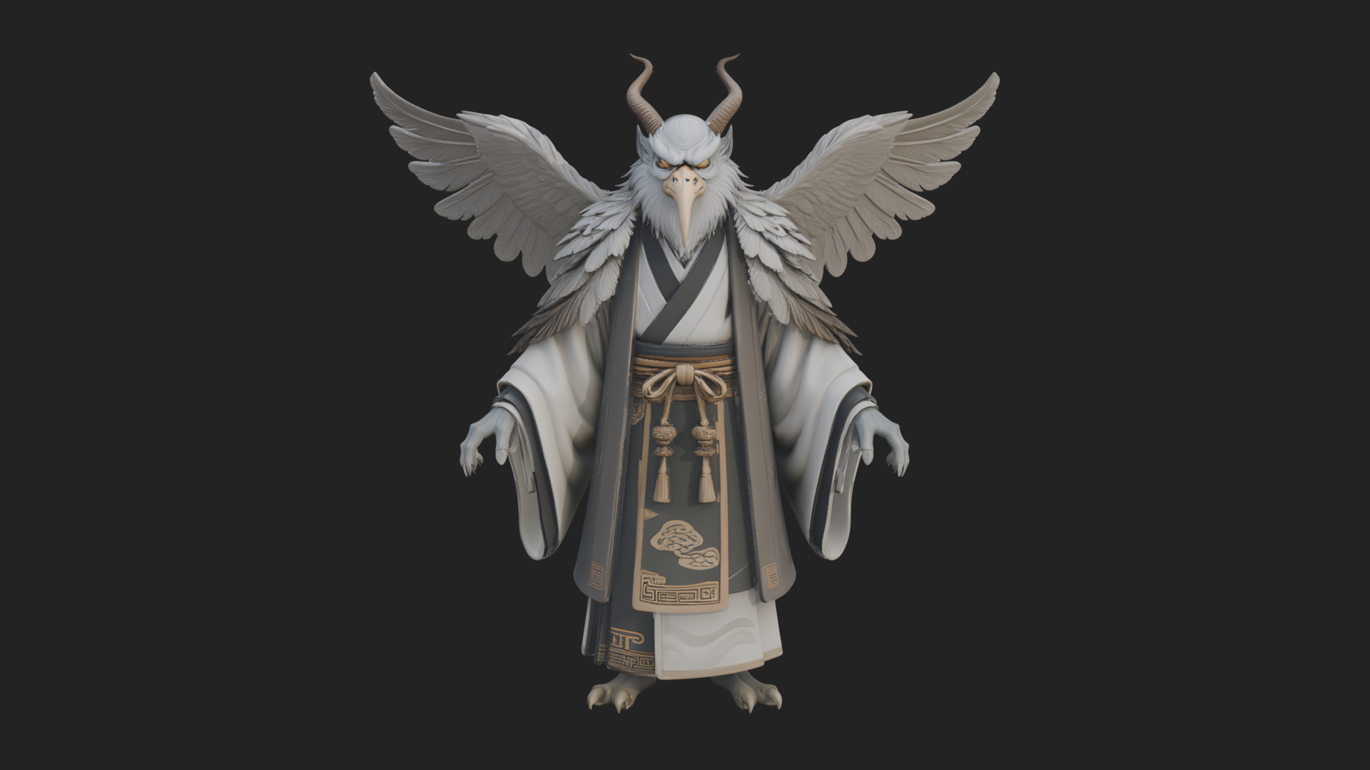 Beastman with Eagle Head Statue Design 7 3D Print Model 3D Model