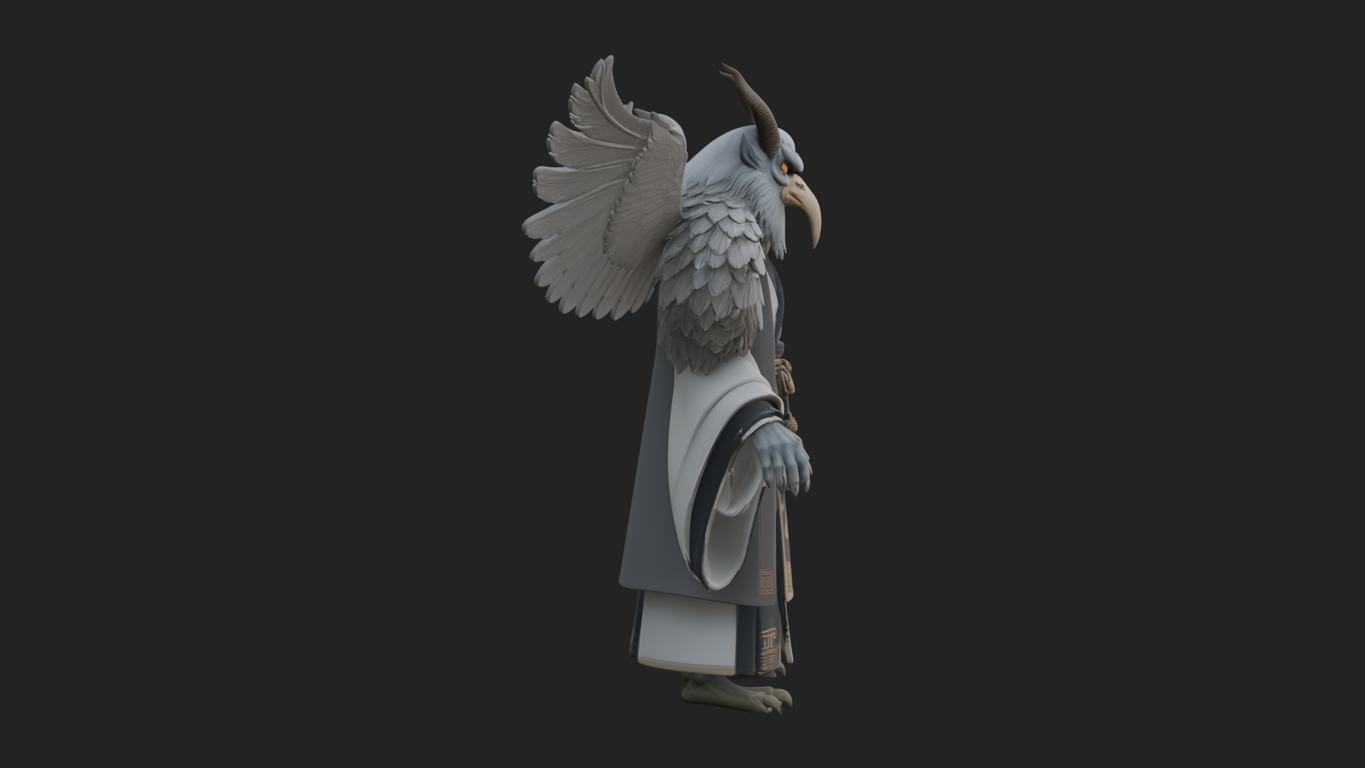 Beastman with Eagle Head Statue Design 7 3D Print Model 3D Model