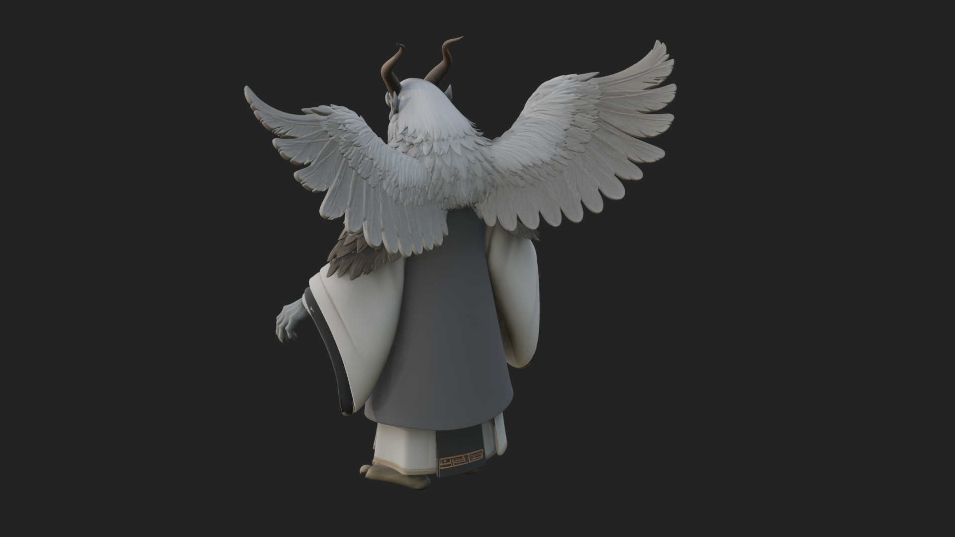 Beastman with Eagle Head Statue Design 7 3D Print Model 3D Model