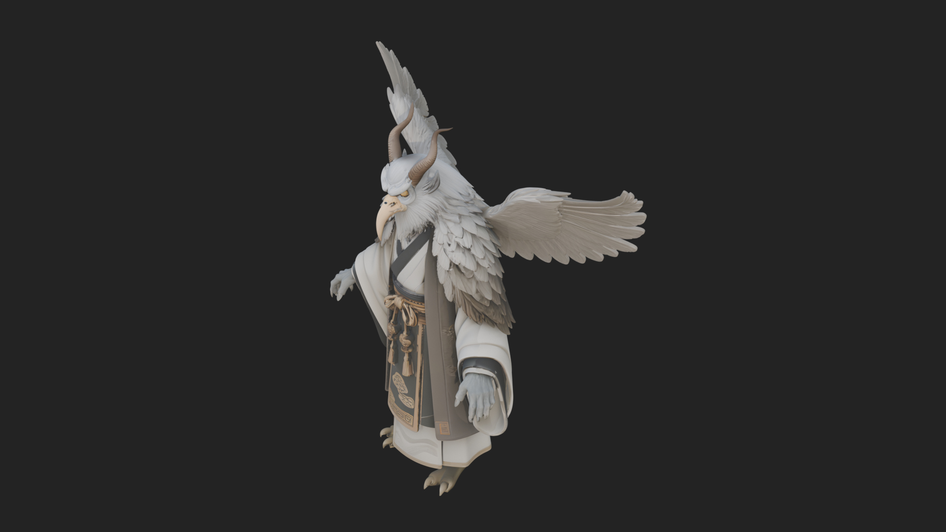 Beastman with Eagle Head Statue Design 7 3D Print Model 3D Model