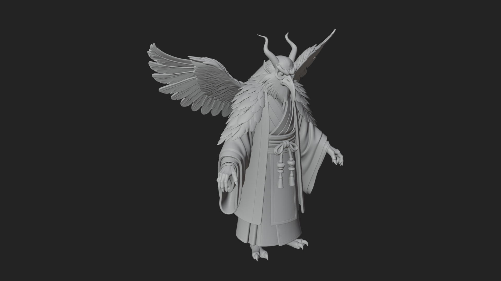 Beastman with Eagle Head Statue Design 7 3D Print Model 3D Model