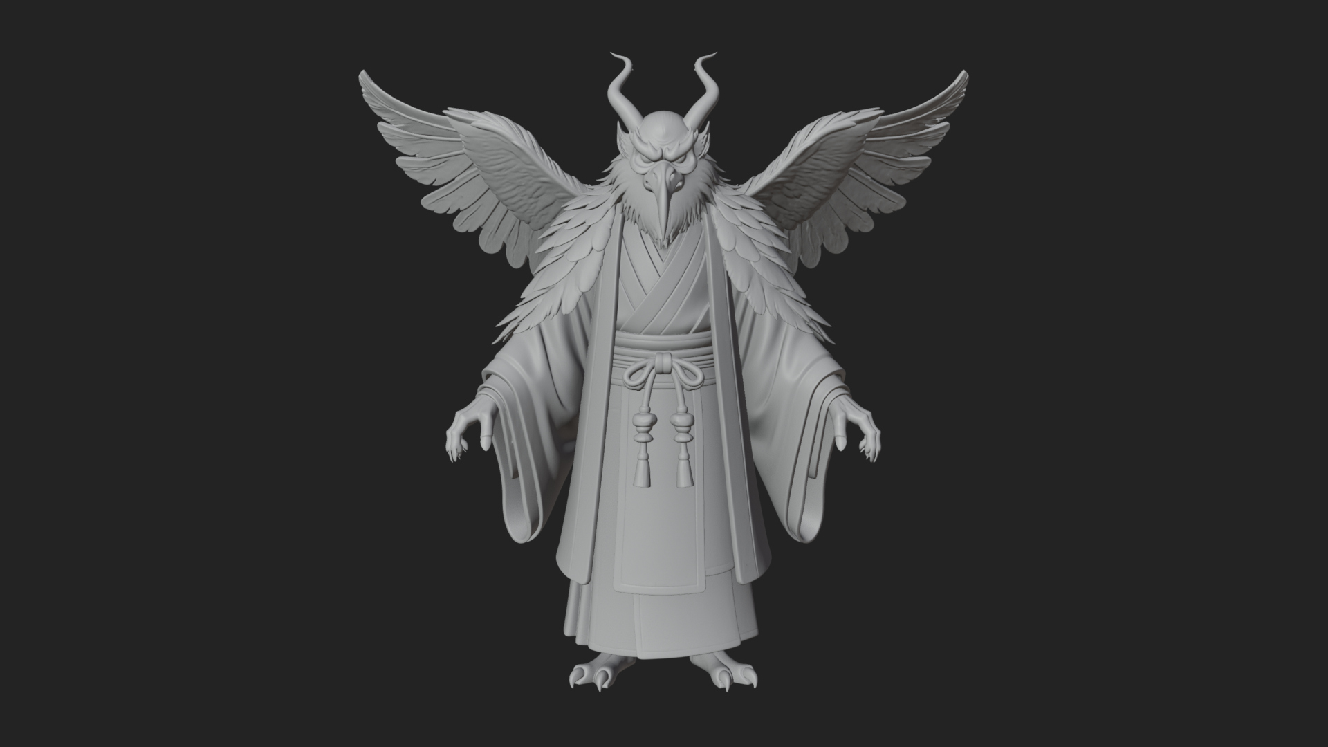 Beastman with Eagle Head Statue Design 7 3D Print Model 3D Model