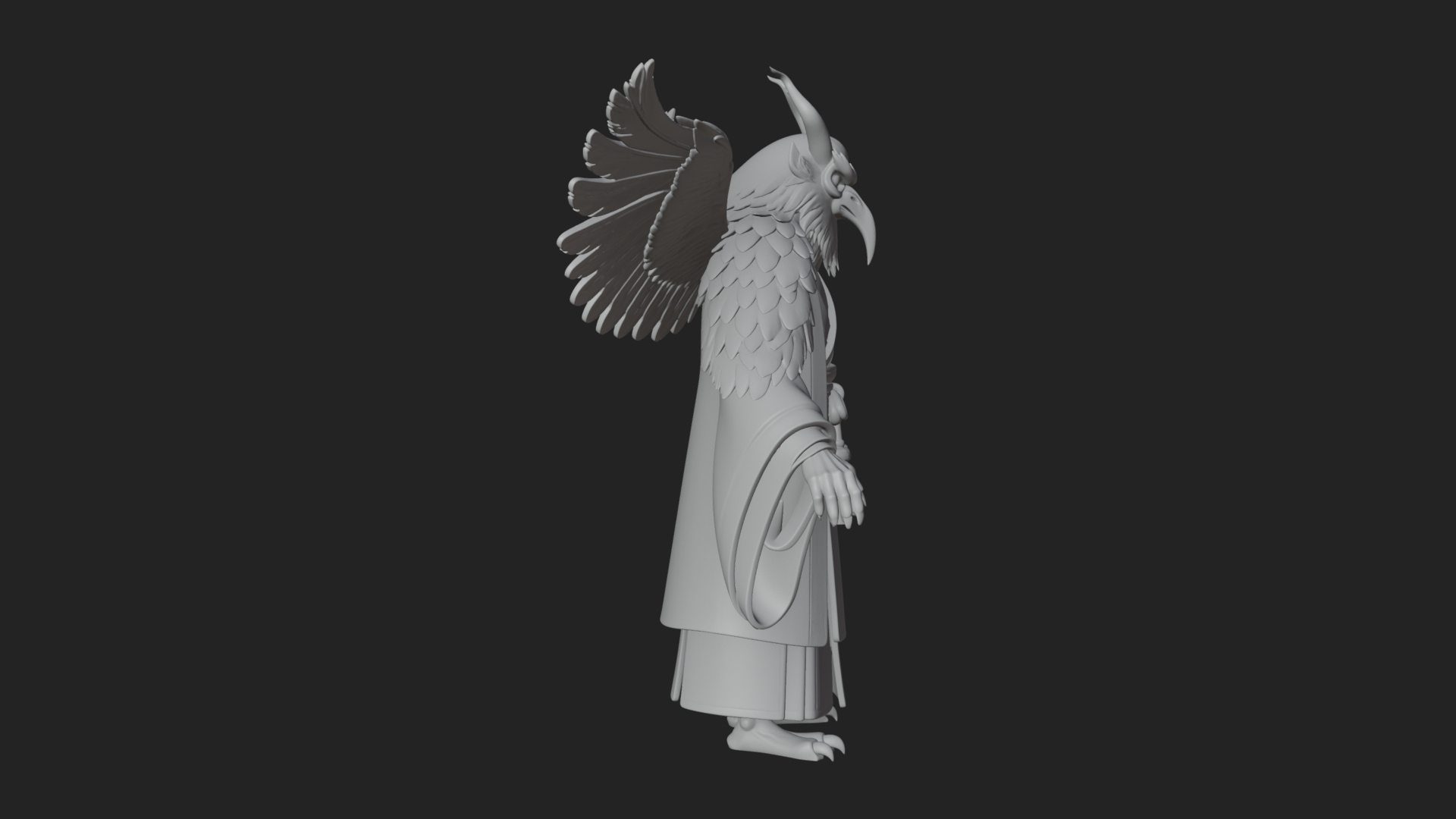 Beastman with Eagle Head Statue Design 7 3D Print Model 3D Model