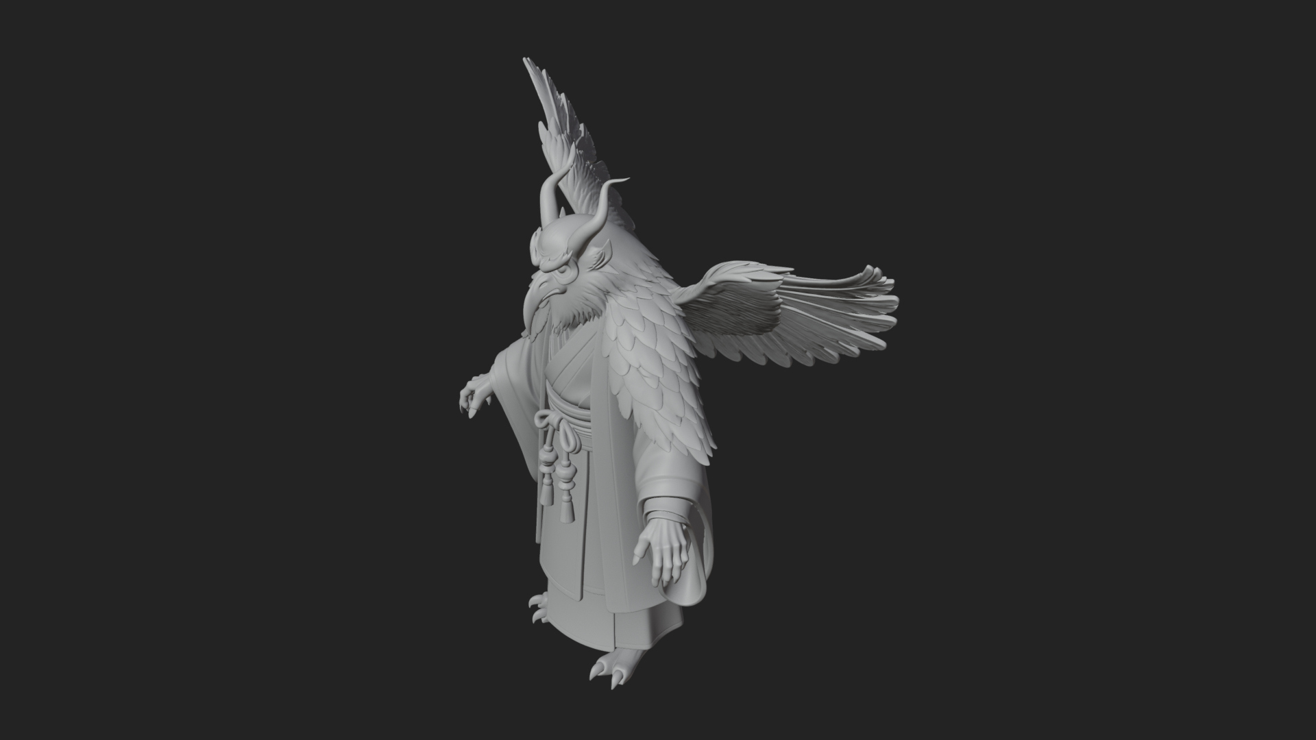 Beastman with Eagle Head Statue Design 7 3D Print Model 3D Model