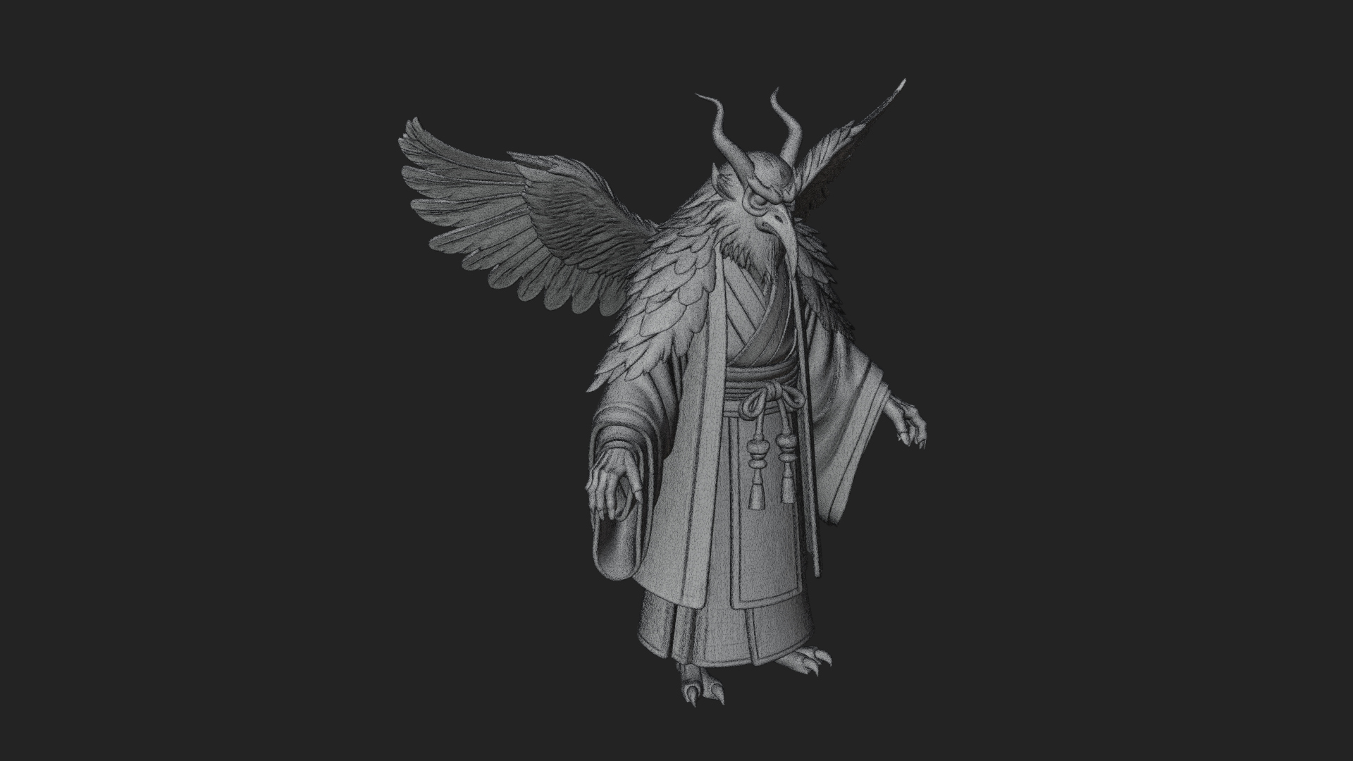 Beastman with Eagle Head Statue Design 7 3D Print Model 3D Model