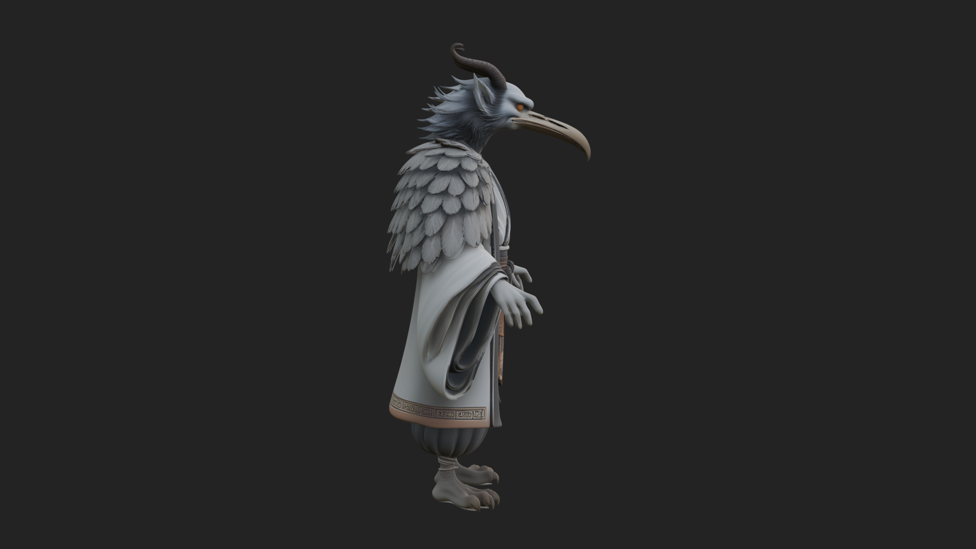 Beastman with Eagle Head Statue Design 8 3D Print Model 3D Model