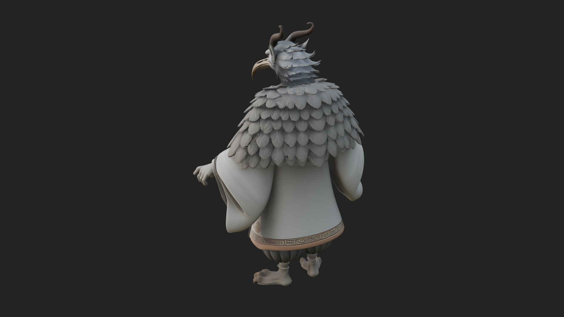 Beastman with Eagle Head Statue Design 8 3D Print Model 3D Model