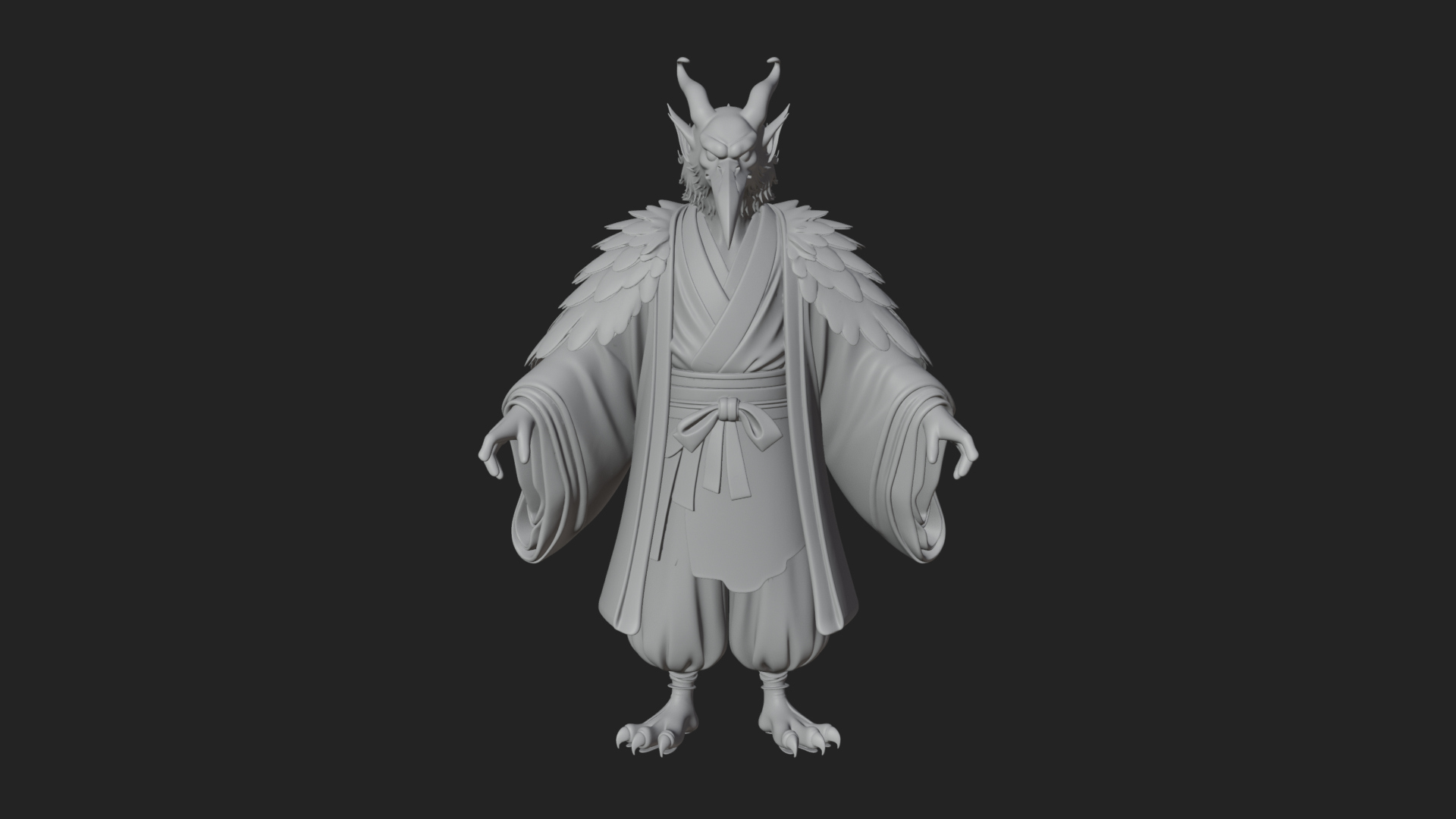Beastman with Eagle Head Statue Design 8 3D Print Model 3D Model