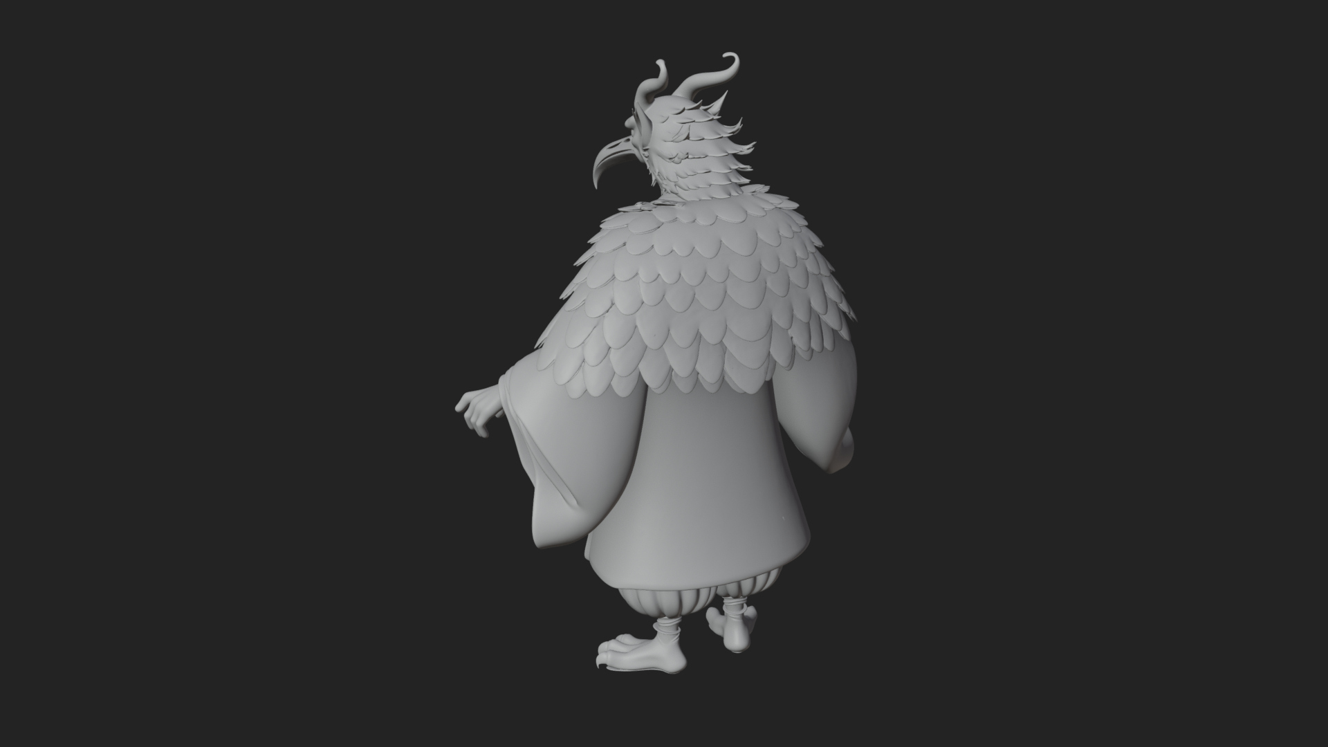 Beastman with Eagle Head Statue Design 8 3D Print Model 3D Model