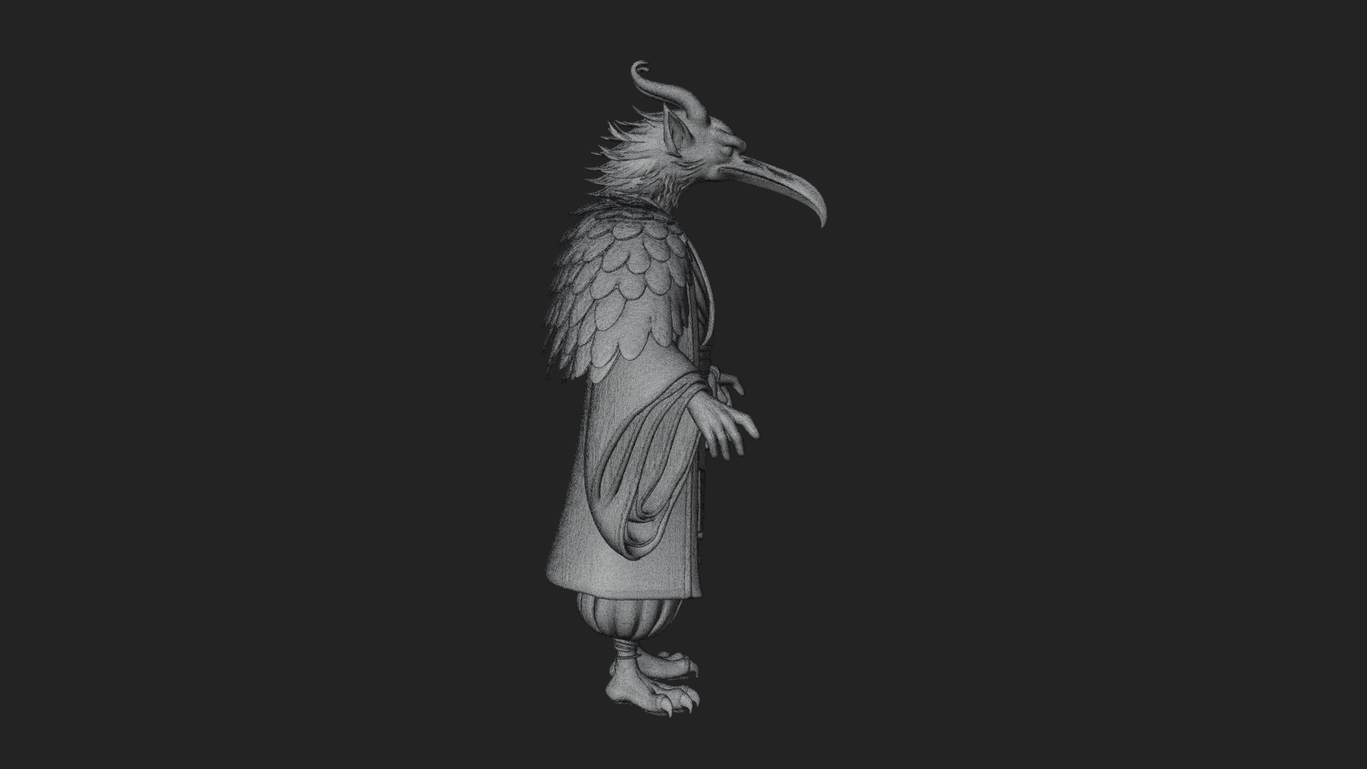 Beastman with Eagle Head Statue Design 8 3D Print Model 3D Model