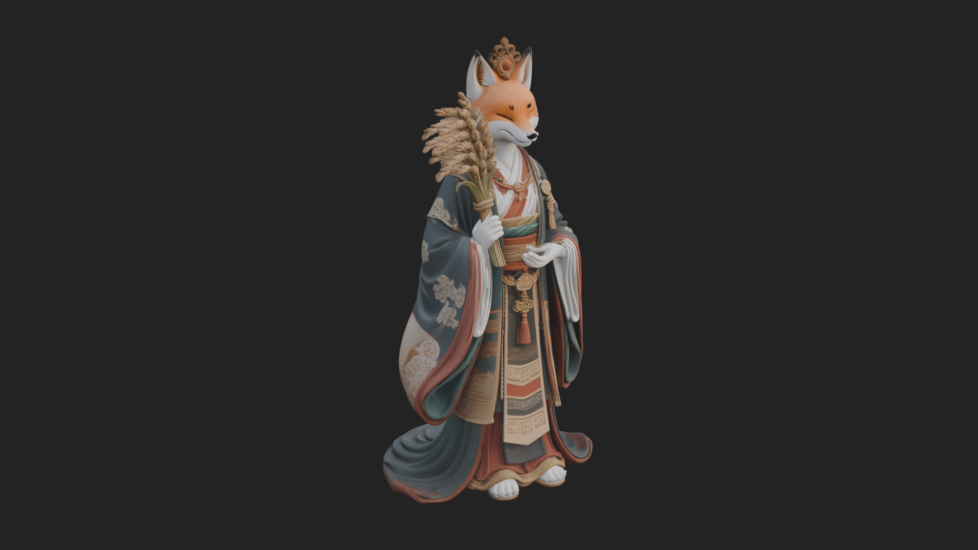 Beastman with Fox Head Statue Design 1 3D Print Model 3D Model