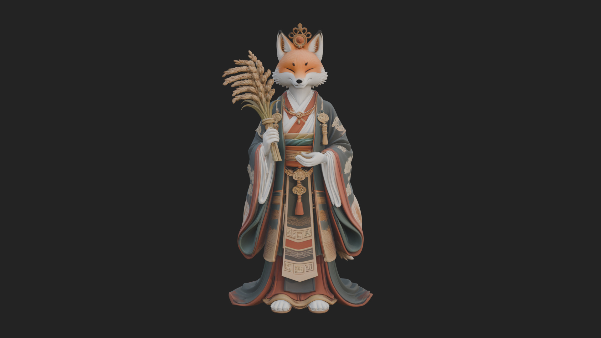 Beastman with Fox Head Statue Design 1 3D Print Model 3D Model