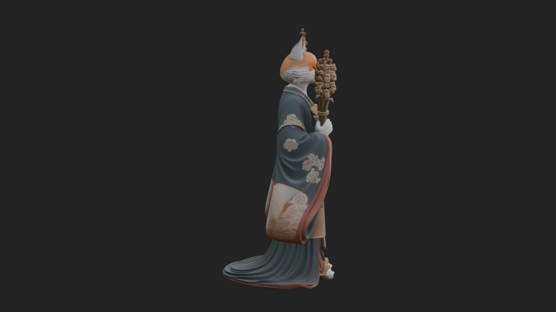 Beastman with Fox Head Statue Design 1 3D Print Model 3D Model