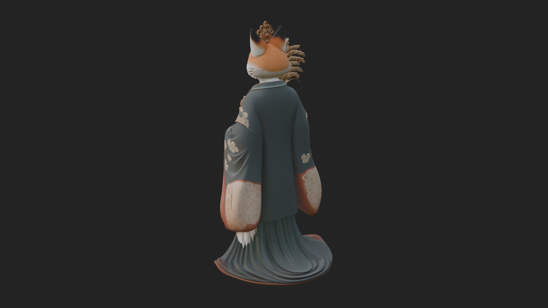 Beastman with Fox Head Statue Design 1 3D Print Model 3D Model