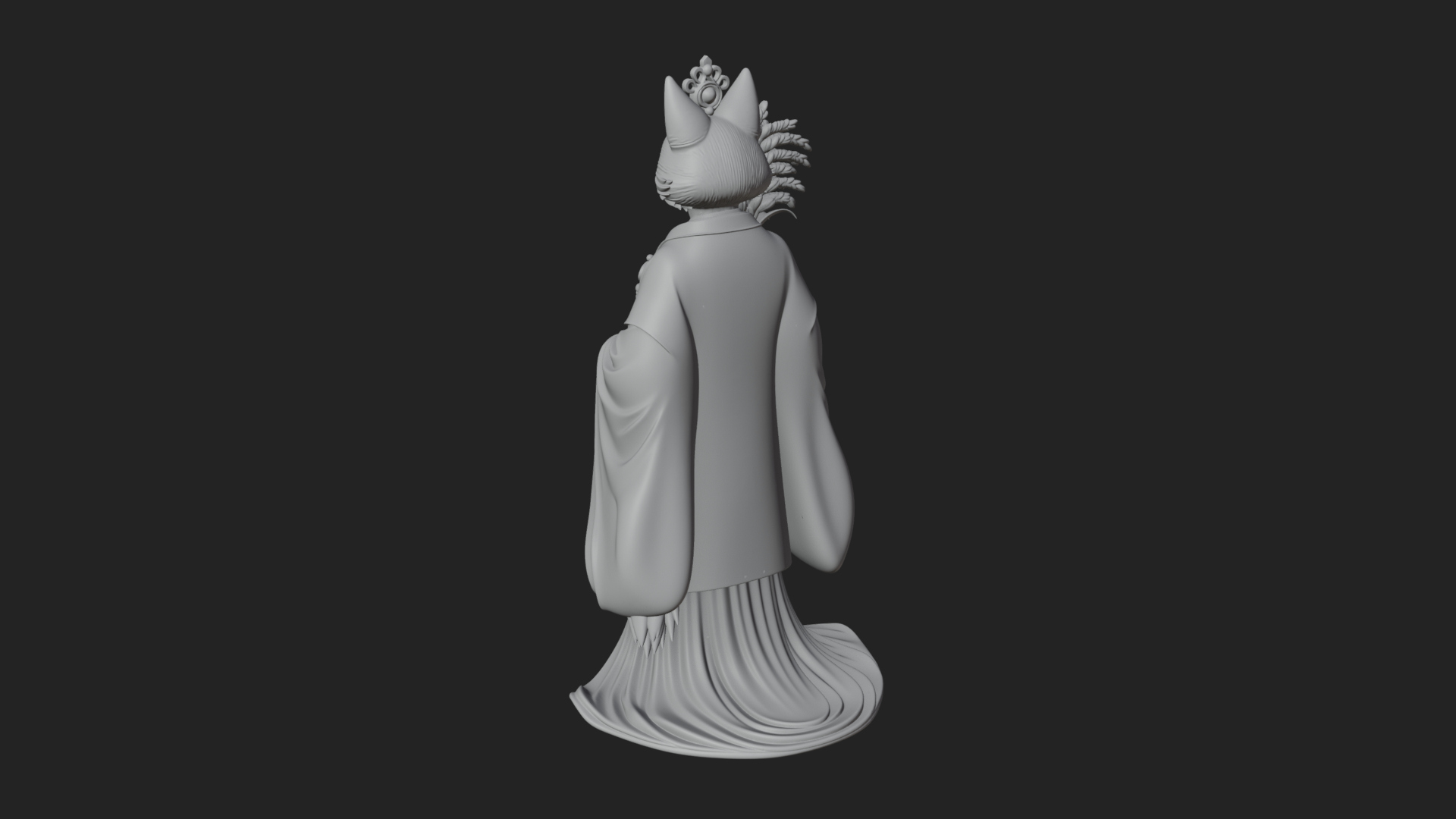 Beastman with Fox Head Statue Design 1 3D Print Model 3D Model