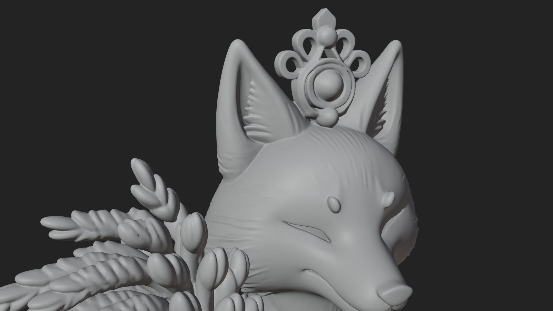 Beastman with Fox Head Statue Design 1 3D Print Model 3D Model