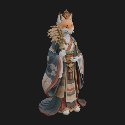 Beastman with Fox Head Statue Design 1 3D Print Model