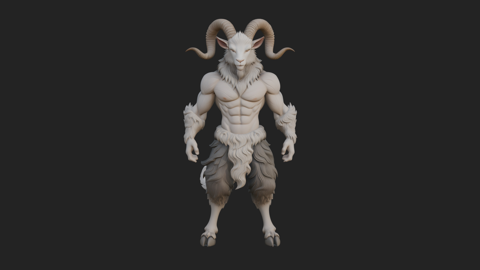 Beastman With Goat Head Statue Design 1 3D Print Model 3D Model