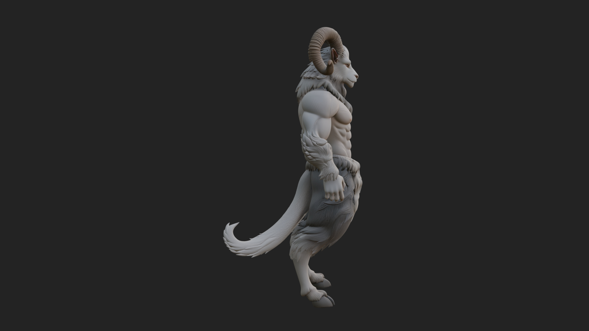 Beastman With Goat Head Statue Design 1 3D Print Model 3D Model